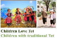 Children Love Tet - Children with traditional Tet