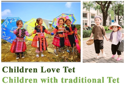 Children Love Tet - Children with traditional Tet