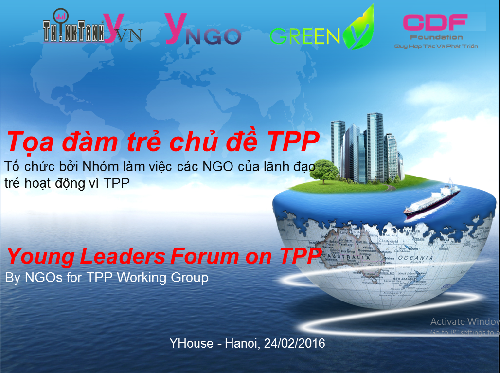 DIỄN ĐÀN CÁC LÃNH ĐẠO TRẺ VỀ TPP